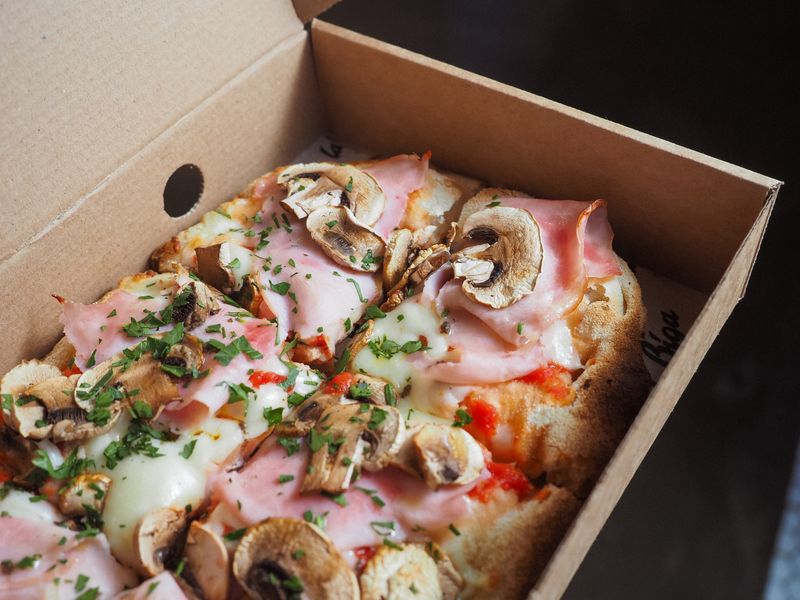 Hawaiian pizza at pizza factory Placerville